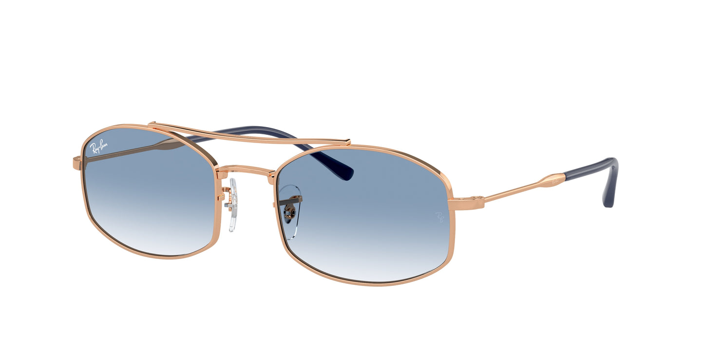 Ray-Ban RB3719 Oval Sunglasses 92623F-Rose Gold 54-145-20 - Color Map Gold