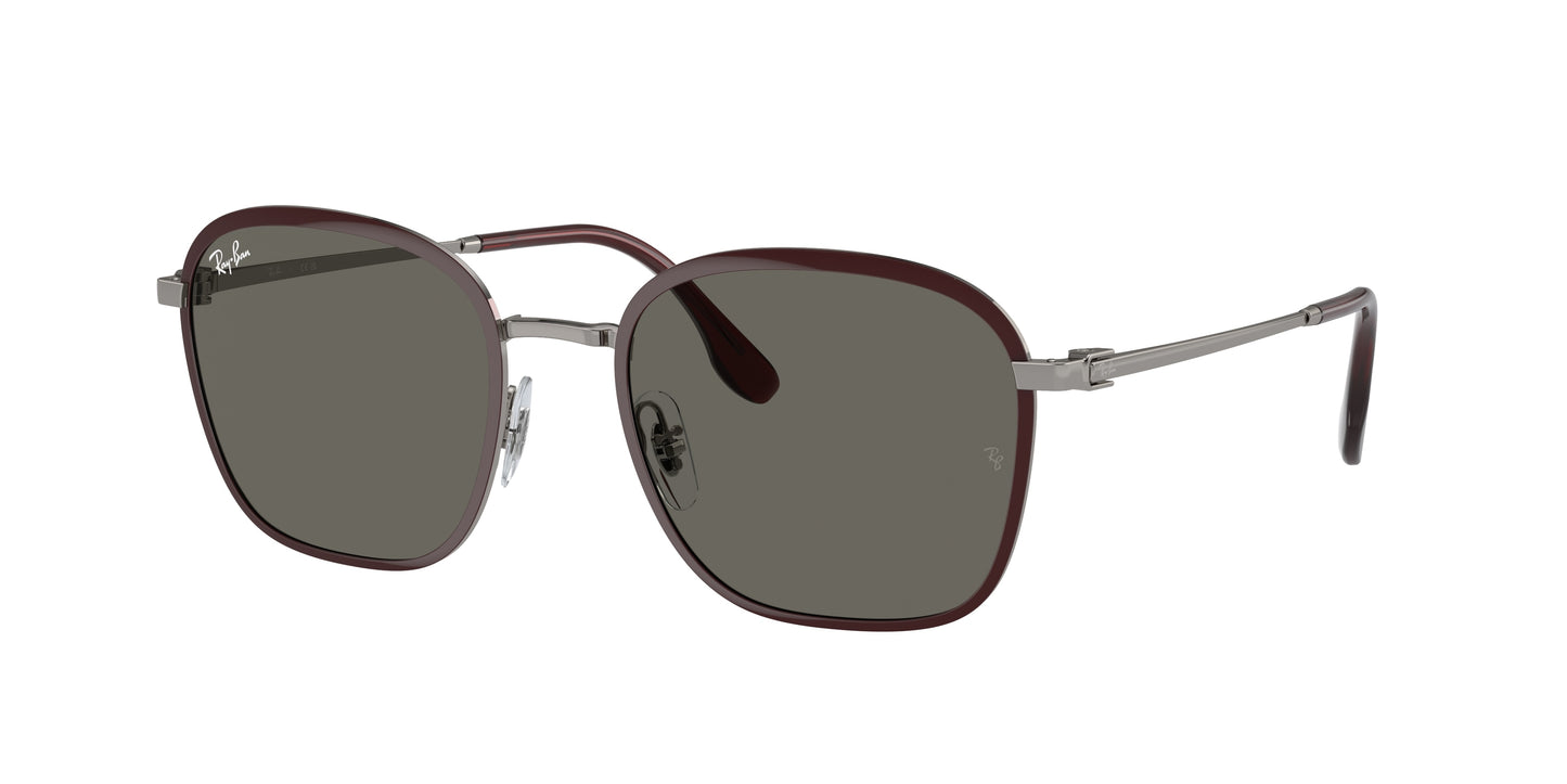 Ray-Ban RB3720 Square Sunglasses 9263R5-Red On Gunmetal 55-145-20 - Color Map Red