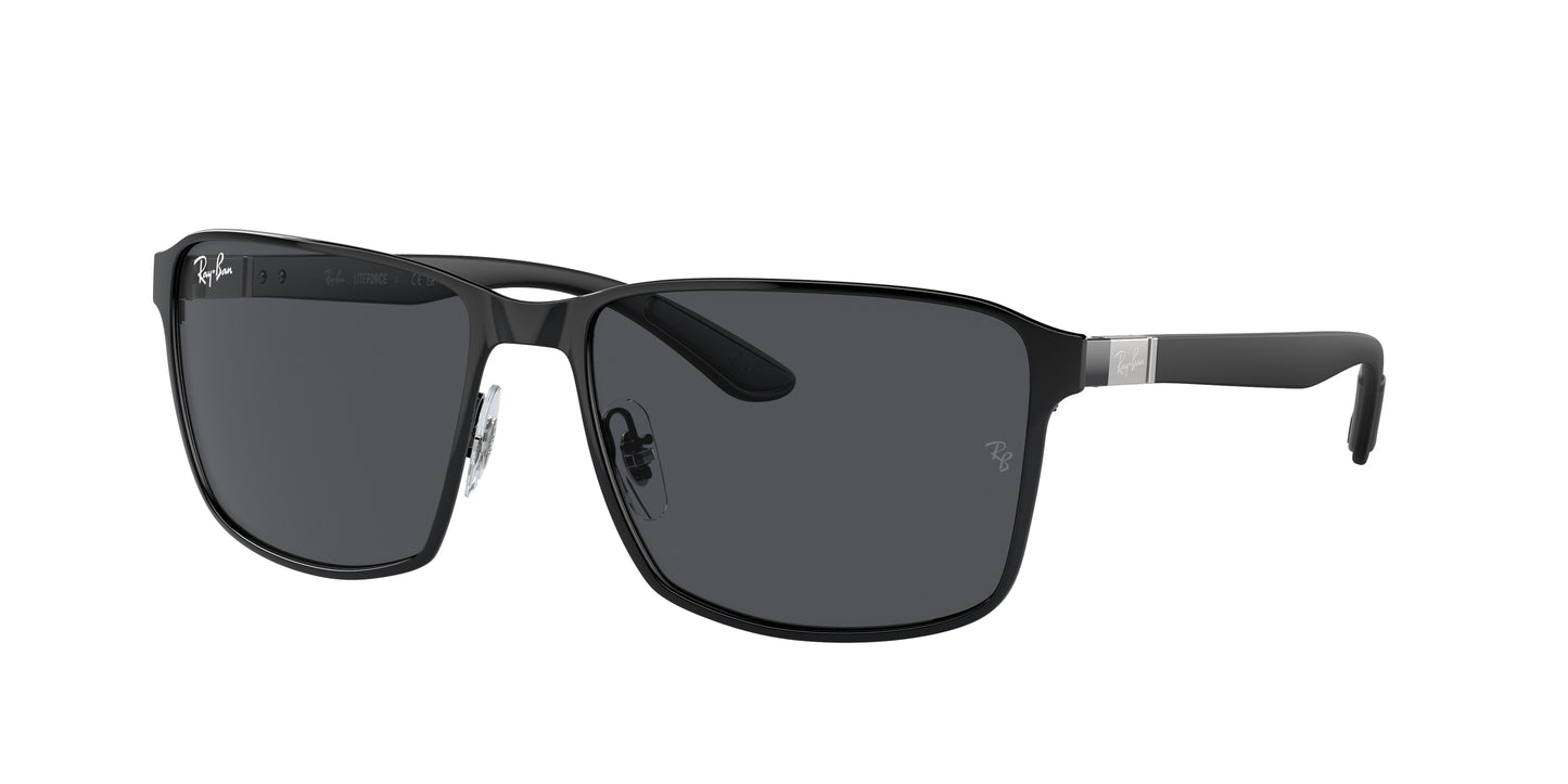 Ray-Ban RB3721 Square Sunglasses 186/87-Black On Black 59-145-17 - Color Map Black