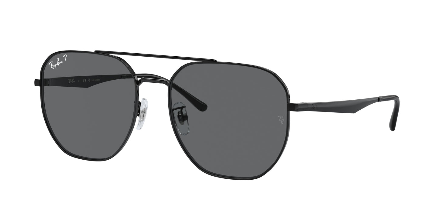 Ray-Ban RB3724D Irregular Sunglasses 002/81-Black 59-145-18 - Color Map Black