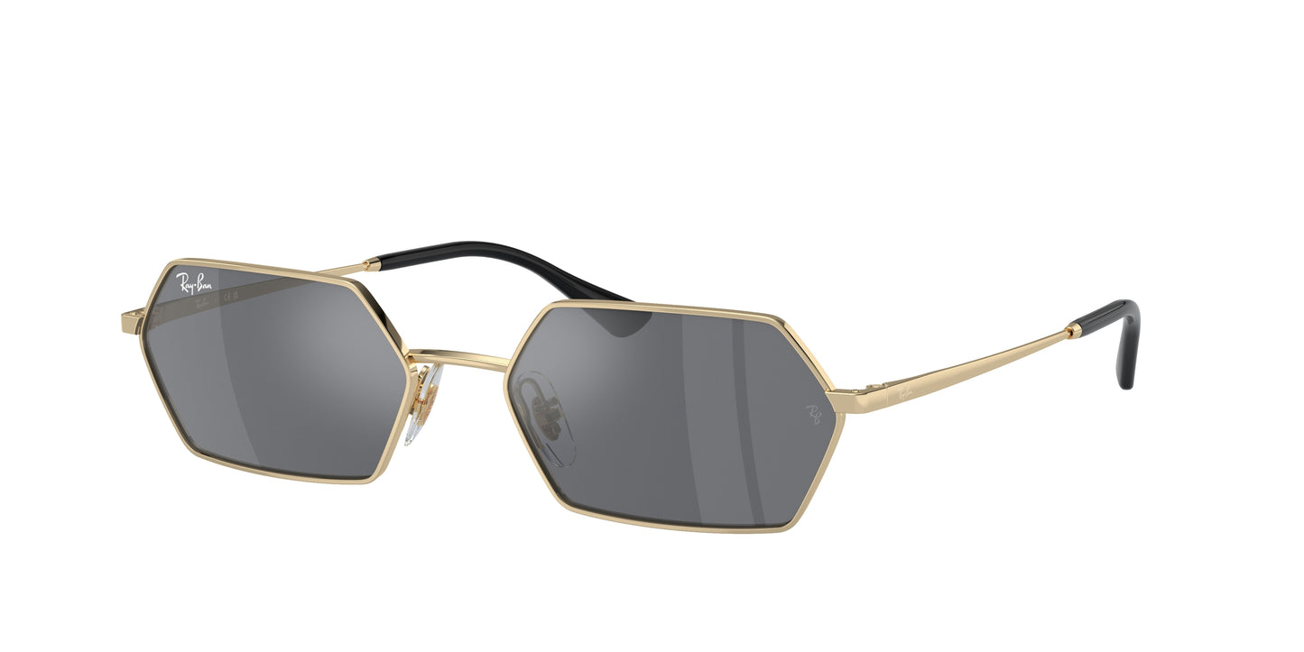 Ray-Ban YEVI RB3728 Irregular Sunglasses 92136V-Light Gold 58-145-18 - Color Map Gold