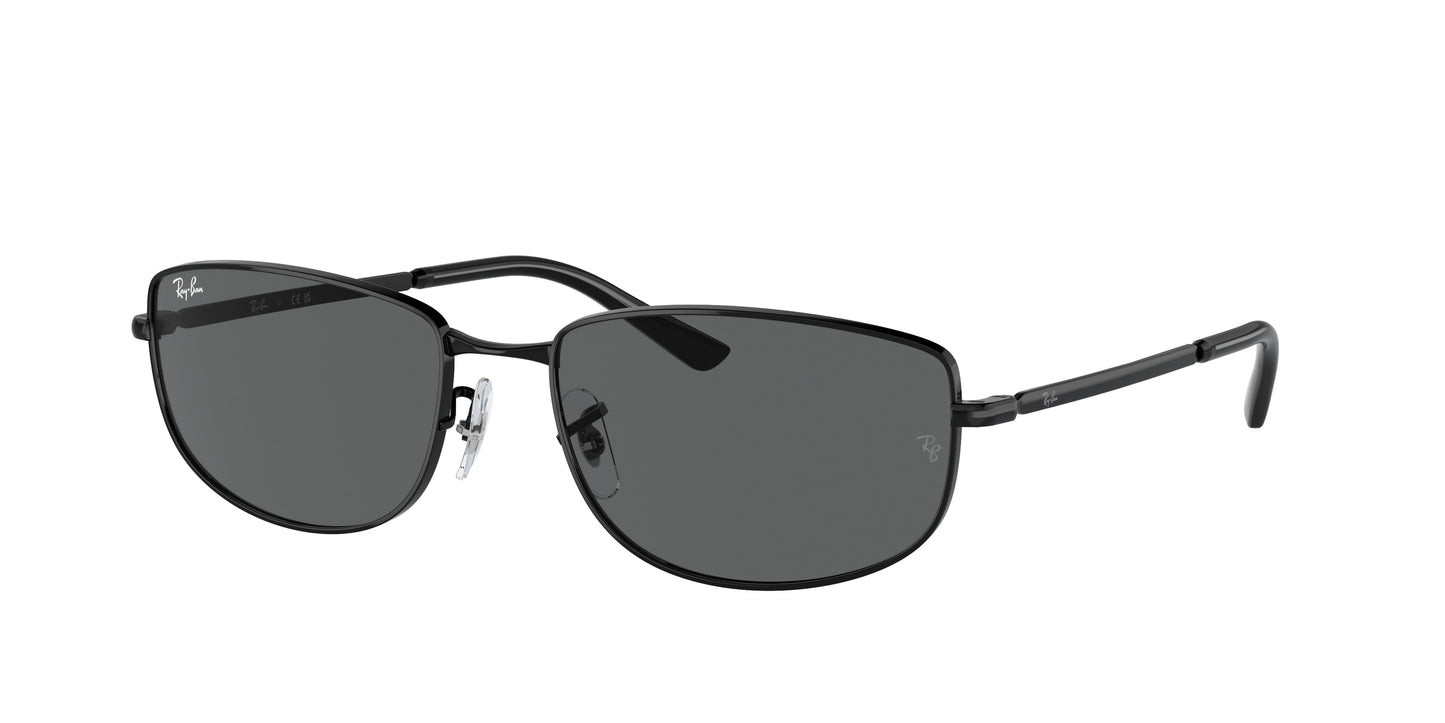 Ray-Ban RB3732 Irregular Sunglasses 002/B1-Black 59-145-18 - Color Map Black