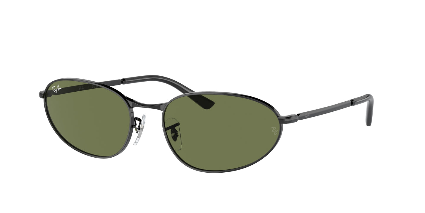 Ray-Ban RB3734 Irregular Sunglasses 002/B1-Black 59-145-18 - Color Map Black