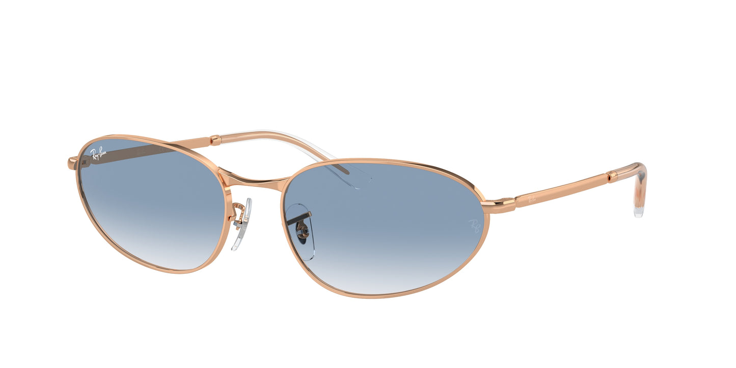 Ray-Ban RB3734 Irregular Sunglasses 92023F-Rose Gold 59-145-18 - Color Map Gold