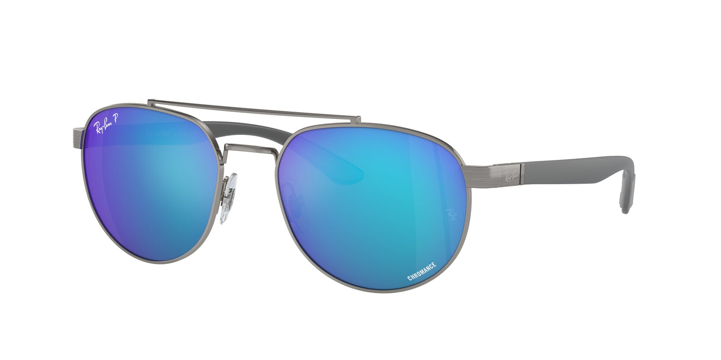 Ray-Ban RB3736CH Irregular Sunglasses 004/A1-Gunmetal 56-145-19 - Color Map Grey