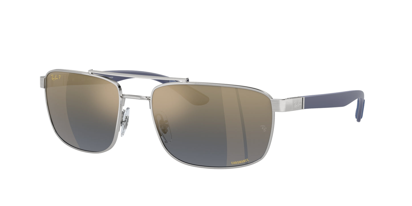 Ray-Ban RB3737CH Rectangle Sunglasses 003/J0-Silver 60-145-18 - Color Map Silver