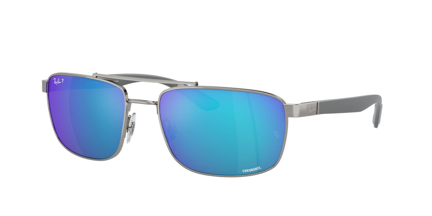 Ray-Ban RB3737CH Rectangle Sunglasses 004/A1-Gunmetal 60-145-18 - Color Map Grey