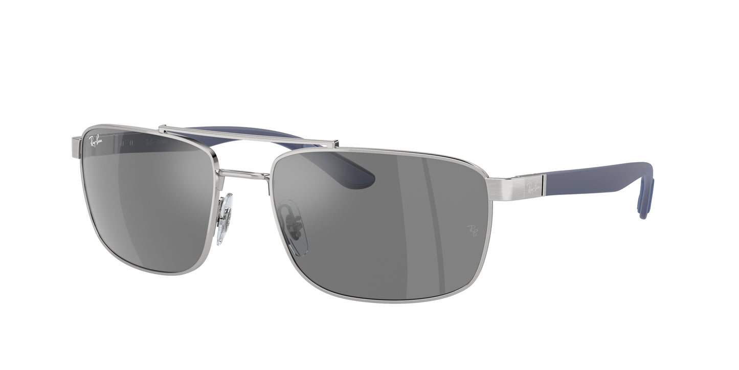 Ray-Ban RB3737 Rectangle Sunglasses 003/6G-Silver 60-145-18 - Color Map Silver