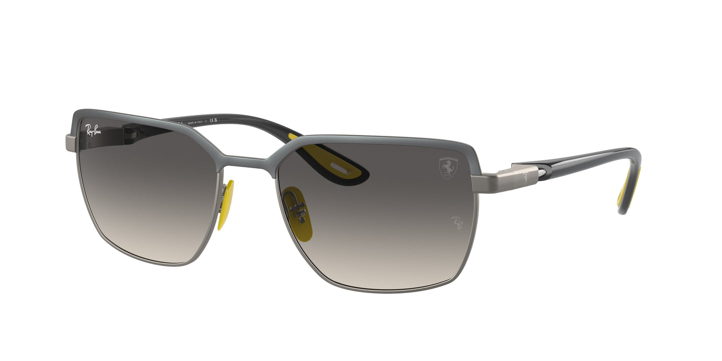 Ray-Ban RB3743M Square Sunglasses F10111-Grey On Gunmetal 58-145-19 - Color Map Grey