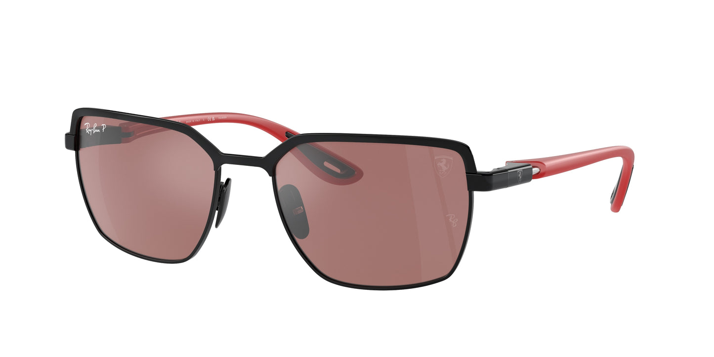 Ray-Ban RB3743M Square Sunglasses F102H2-Black On Black 58-145-19 - Color Map Black