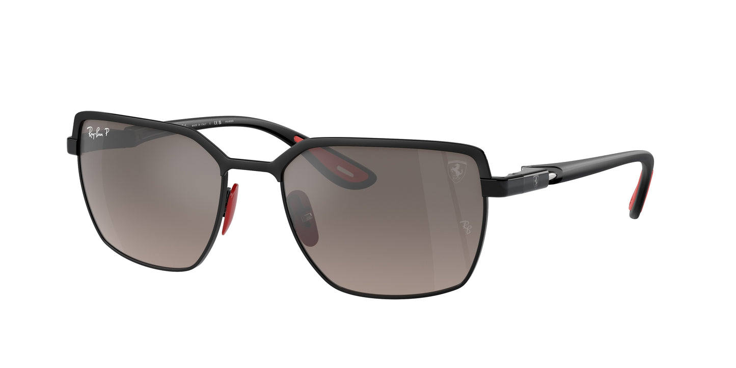 Ray-Ban RB3743M Square Sunglasses F1035J-Black On Black 58-145-19 - Color Map Black
