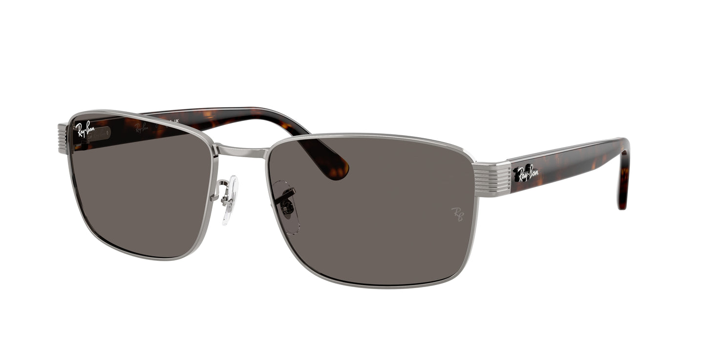 Ray-Ban RB3750 Square Sunglasses 004/B1-Gunmetal 62-145-18 - Color Map Grey