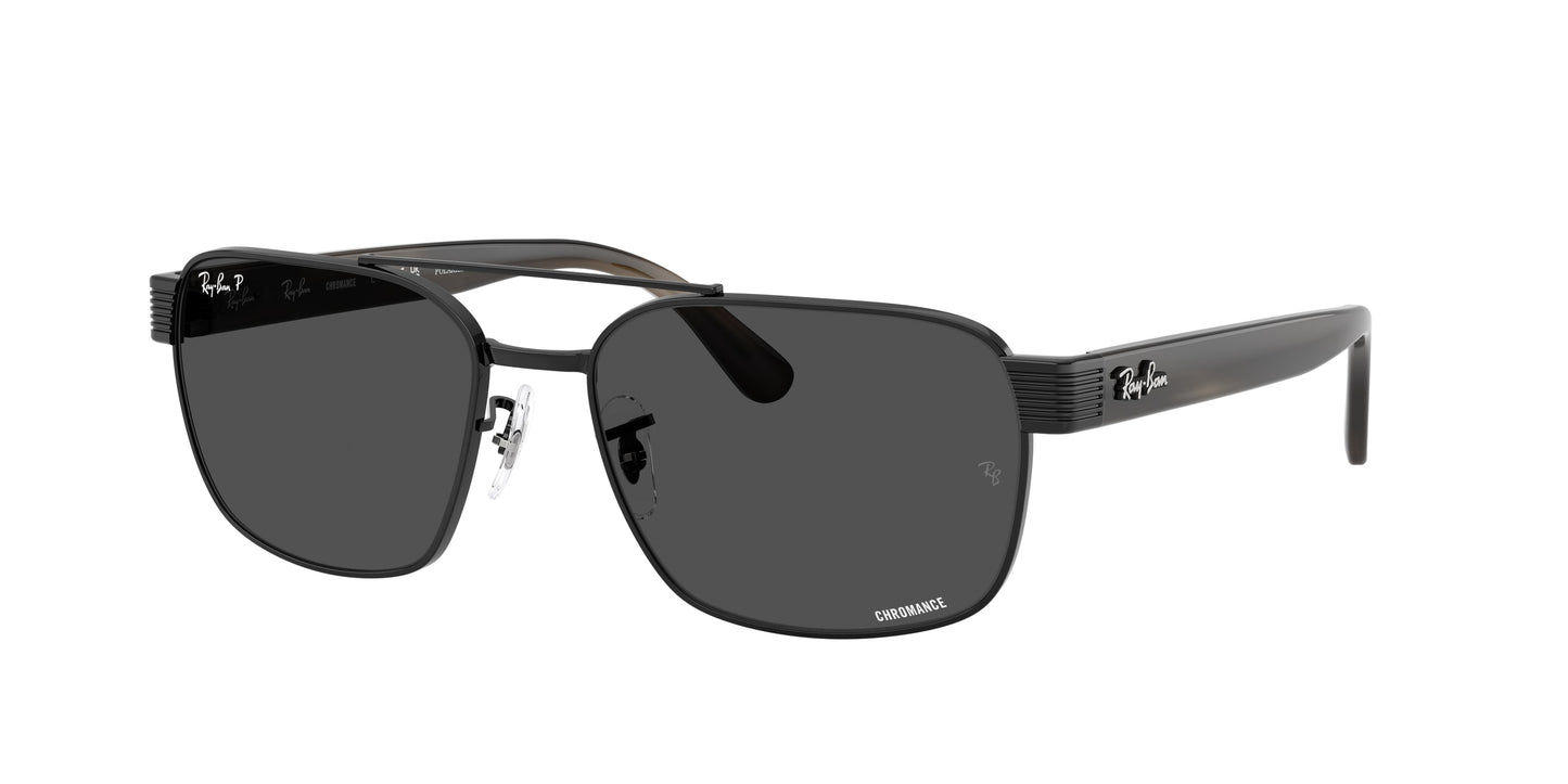 Ray-Ban RB3751CH Square Sunglasses 002/K8-Black 61-145-17 - Color Map Black