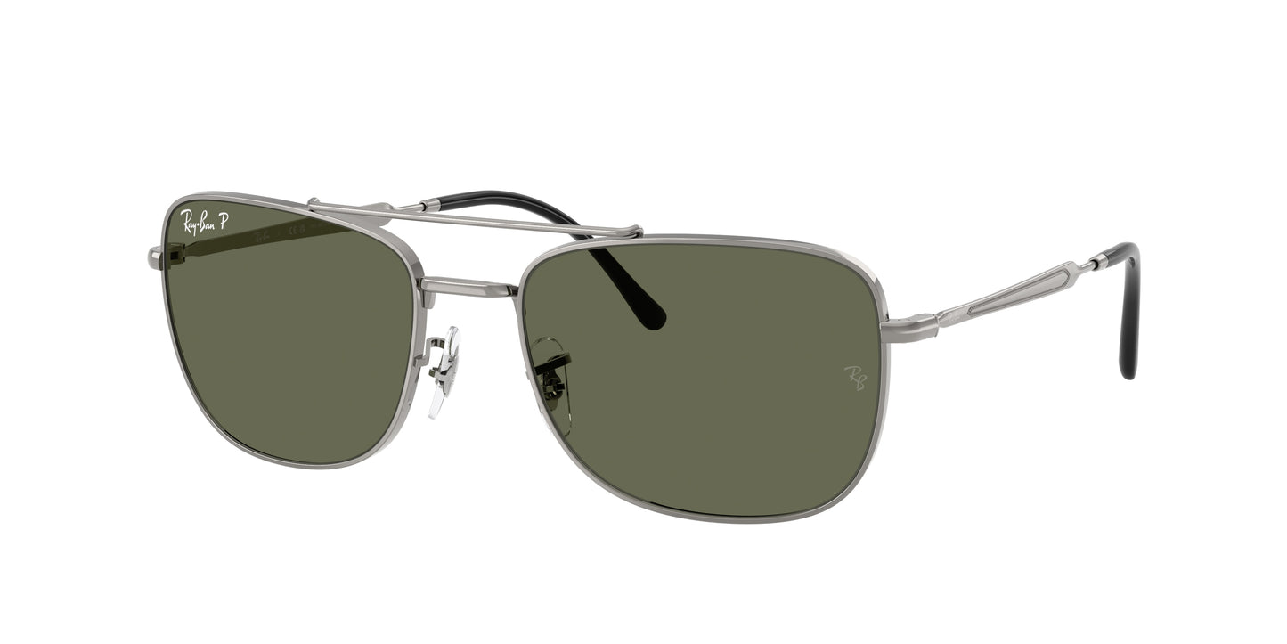 Ray-Ban RB3755 Rectangle Sunglasses 004/58-Gunmetal 62-145-19 - Color Map Grey