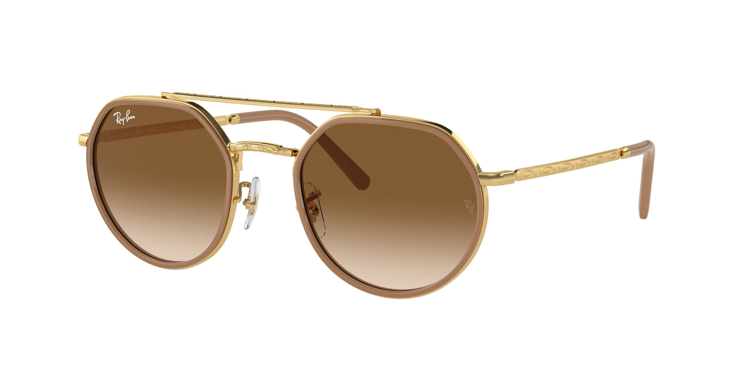 Ray-Ban RB3765 Irregular Sunglasses 001/51-Gold 53-145-22 - Color Map Gold