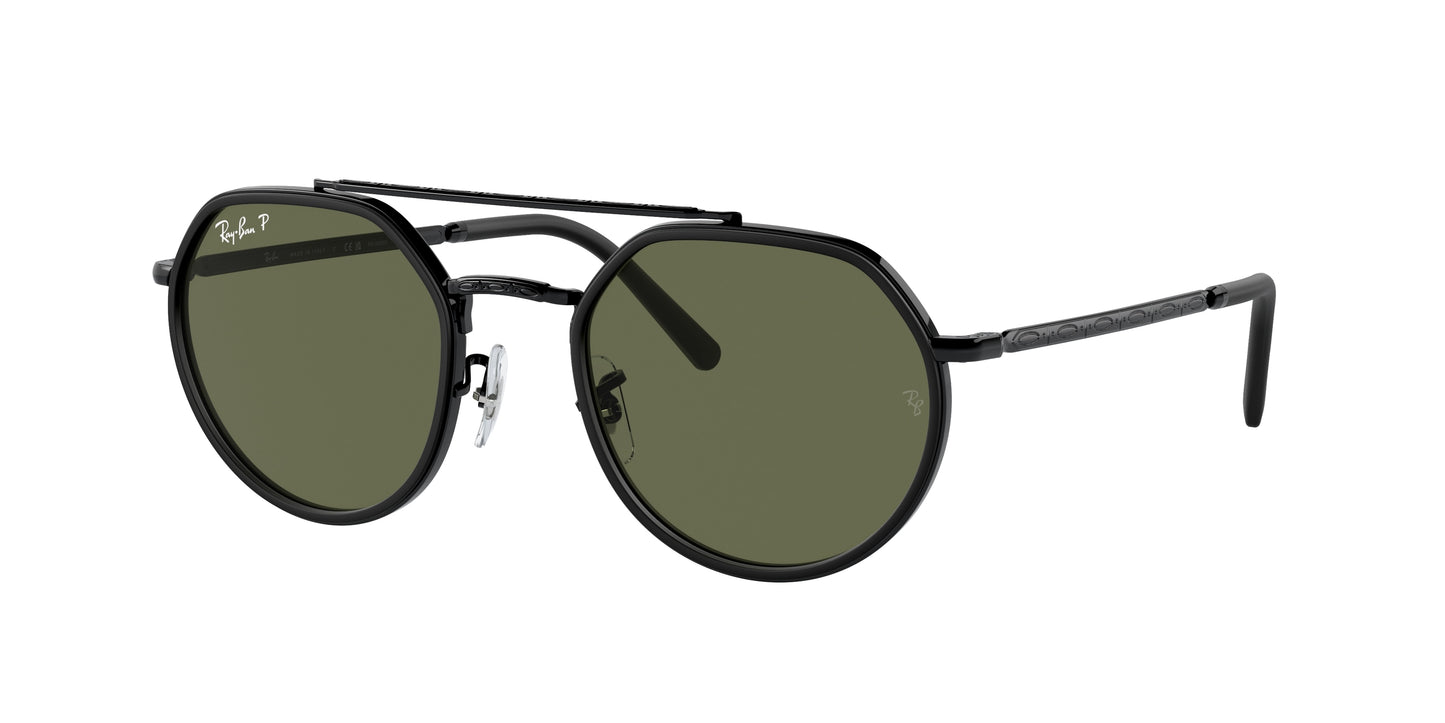 Ray-Ban RB3765 Irregular Sunglasses 002/58-Black 53-145-22 - Color Map Black