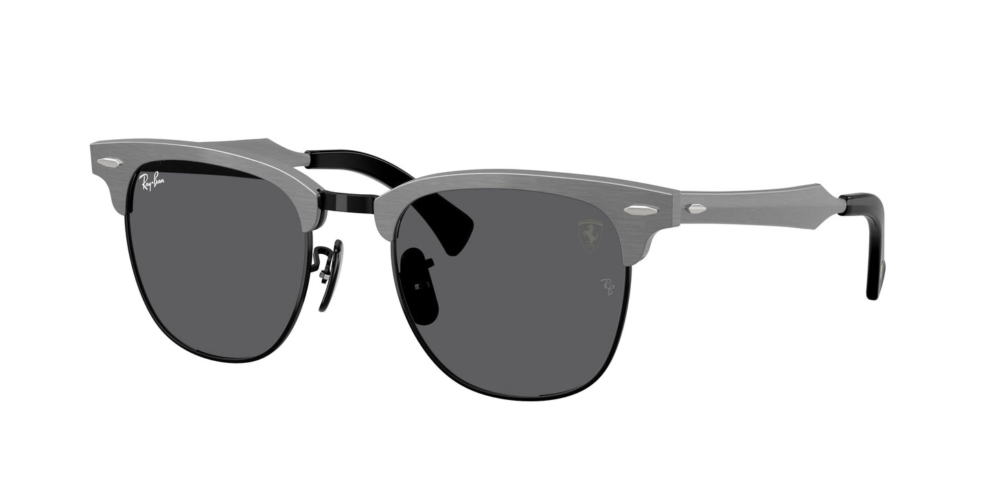 Ray-Ban RB3807M Square Sunglasses F108K8-Brushed Grey On Black 51-140-21 - Color Map Black
