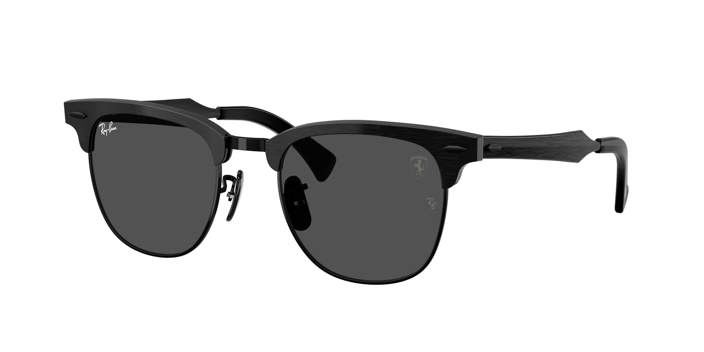 Ray-Ban RB3807M Square Sunglasses F111B1-Brushed Black On Black 51-140-21 - Color Map Black