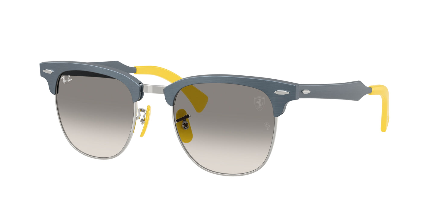 Ray-Ban RB3807M Square Sunglasses F11232-Brushed Blue On Silver 51-140-21 - Color Map Blue