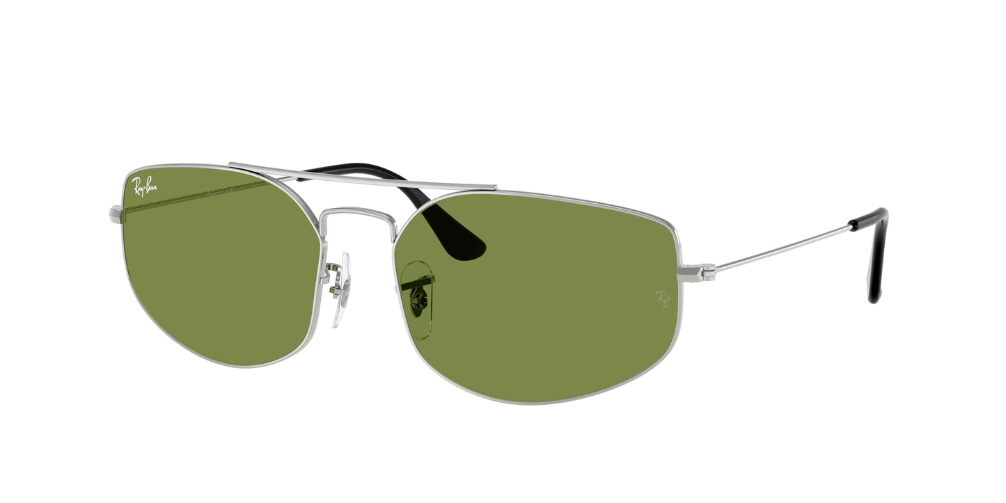 Ray-Ban EXPLORER 5 RB3845 Irregular Sunglasses 003/4E-Silver 60-140-17 - Color Map Silver