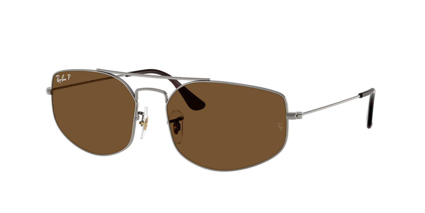 Ray-Ban EXPLORER 5 RB3845 Irregular Sunglasses 004/57-Gunmetal 60-140-17 - Color Map Grey