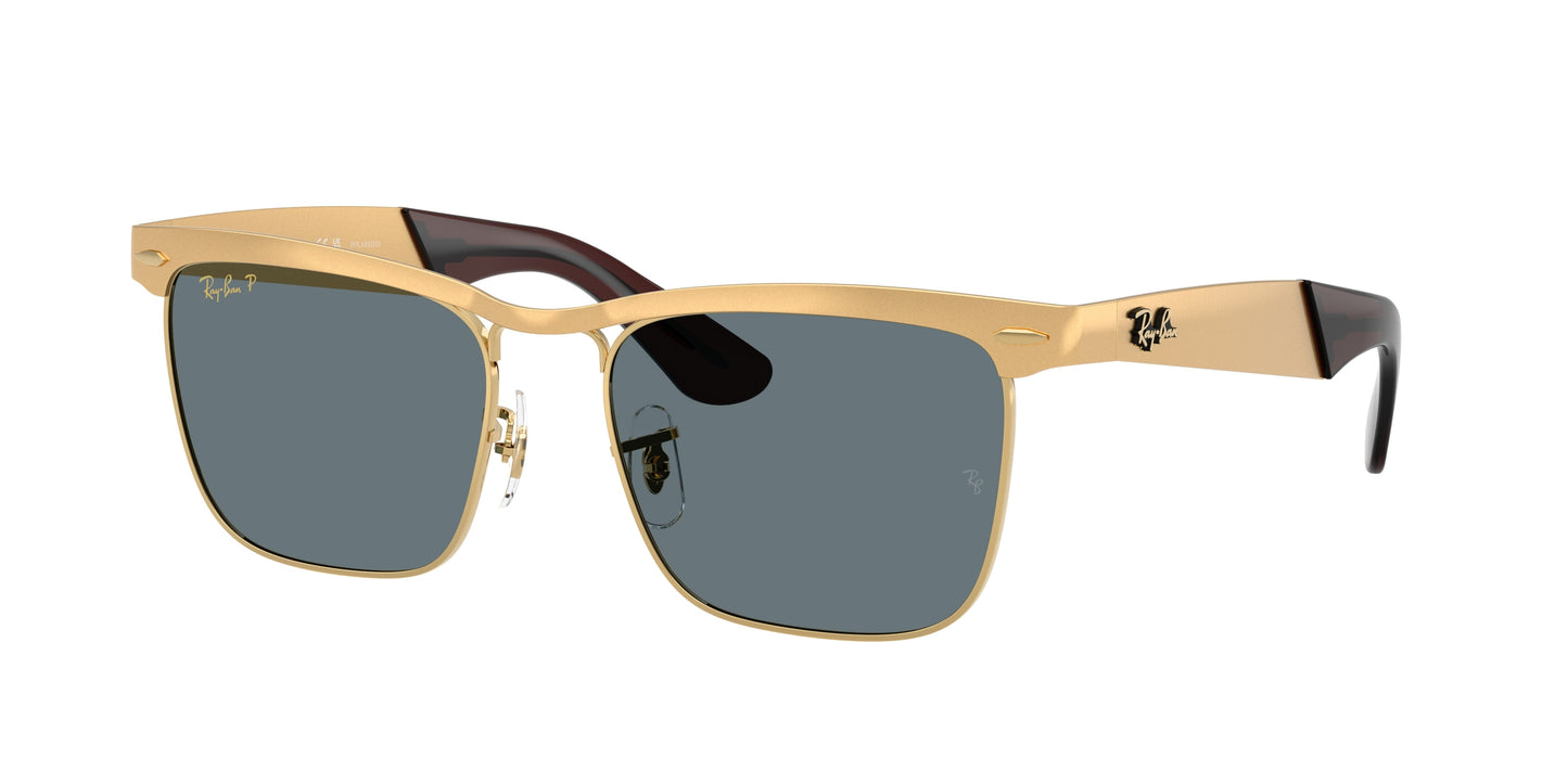 Ray-Ban WAYFARER DELUXE RB3875 Square Sunglasses 92763R-Sandblasted Legend Gold 56-145-18 - Color Map Gold