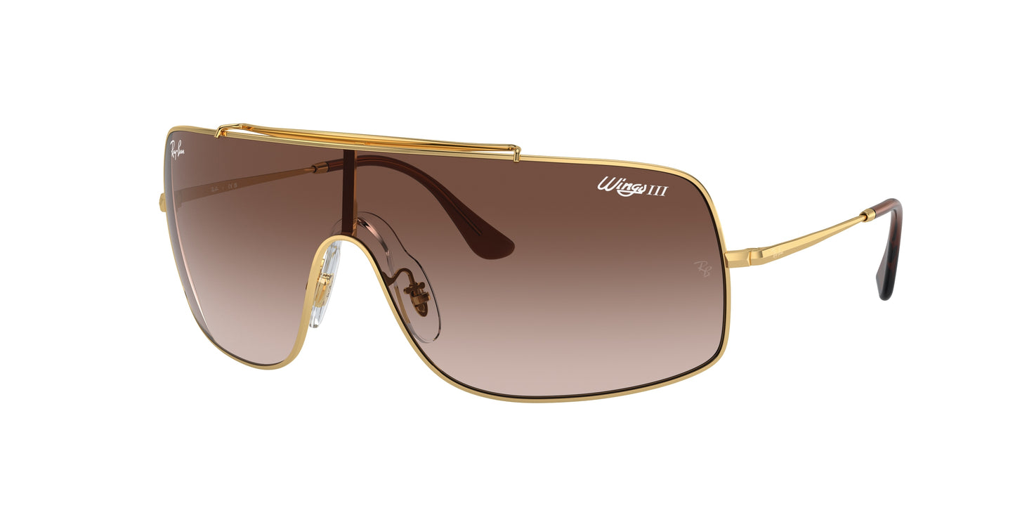 Ray-Ban WINGS III RB3897 Square Sunglasses 001/13-Gold 36-130-136 - Color Map Gold