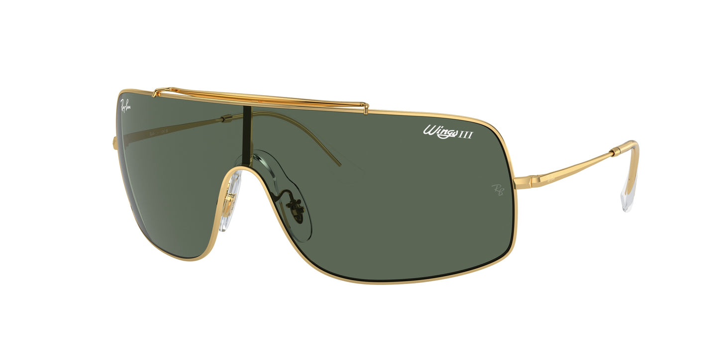 Ray-Ban WINGS III RB3897 Square Sunglasses 001/71-Gold 36-130-136 - Color Map Gold