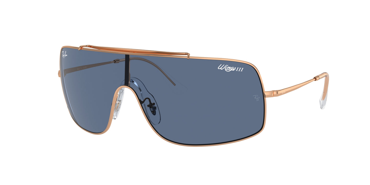Ray-Ban WINGS III RB3897 Square Sunglasses 920280-Rose Gold 36-130-136 - Color Map Gold