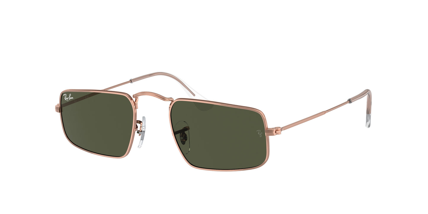 Ray-Ban JULIE RB3957 Rectangle Sunglasses 920231-Rose Gold 49-145-20 - Color Map Gold