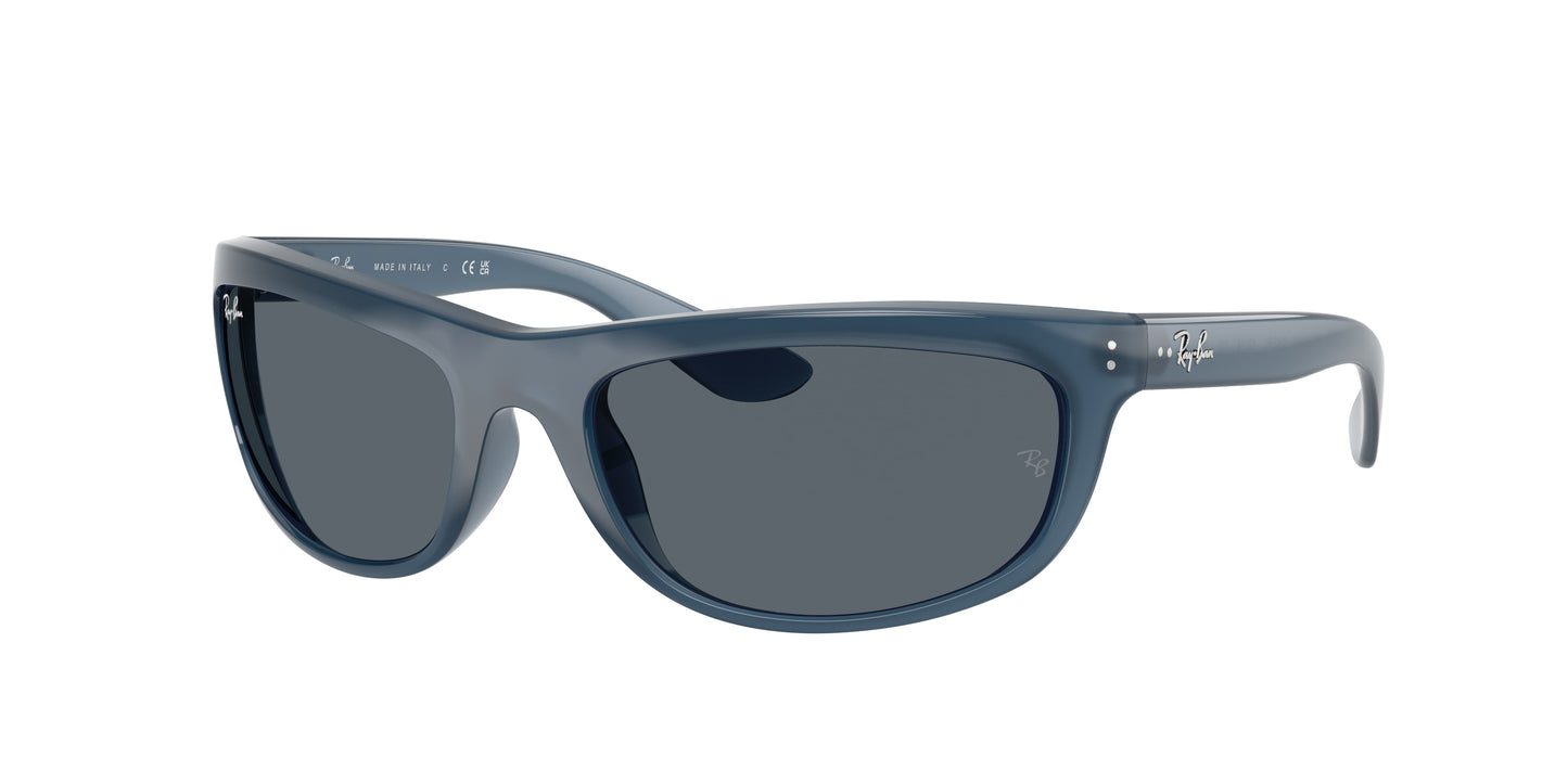 Ray-Ban BALORAMA RB4089 Rectangle Sunglasses 6042R5-Opal Blue 61-135-19 - Color Map Blue