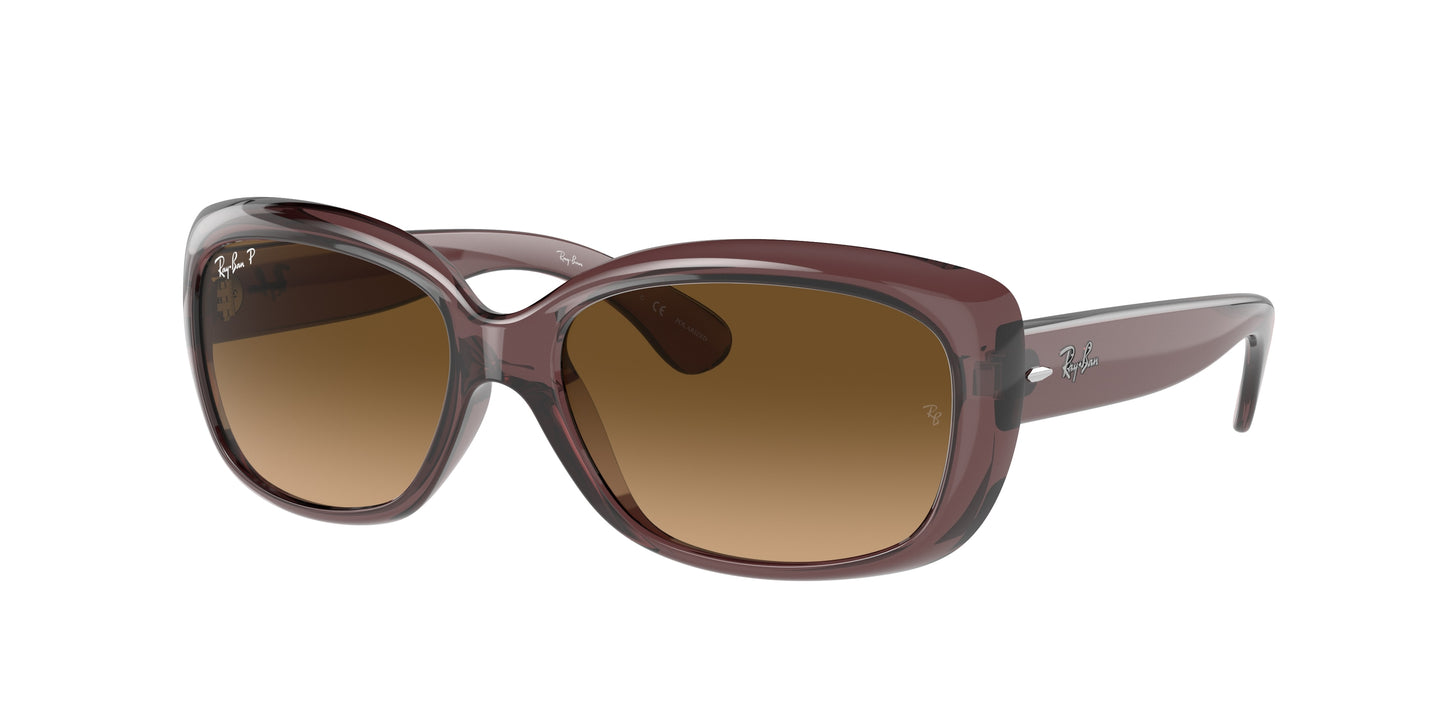 Ray-Ban JACKIE OHH RB4101 Butterfly Sunglasses 6593M2-Transparent Dark Brown 57-135-17 - Color Map Brown