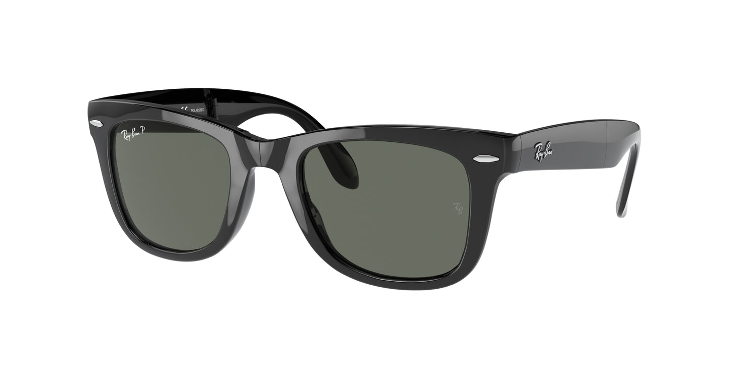 Ray-Ban FOLDING WAYFARER RB4105 Square Sunglasses 601/58-Black 55-140-20 - Color Map Black