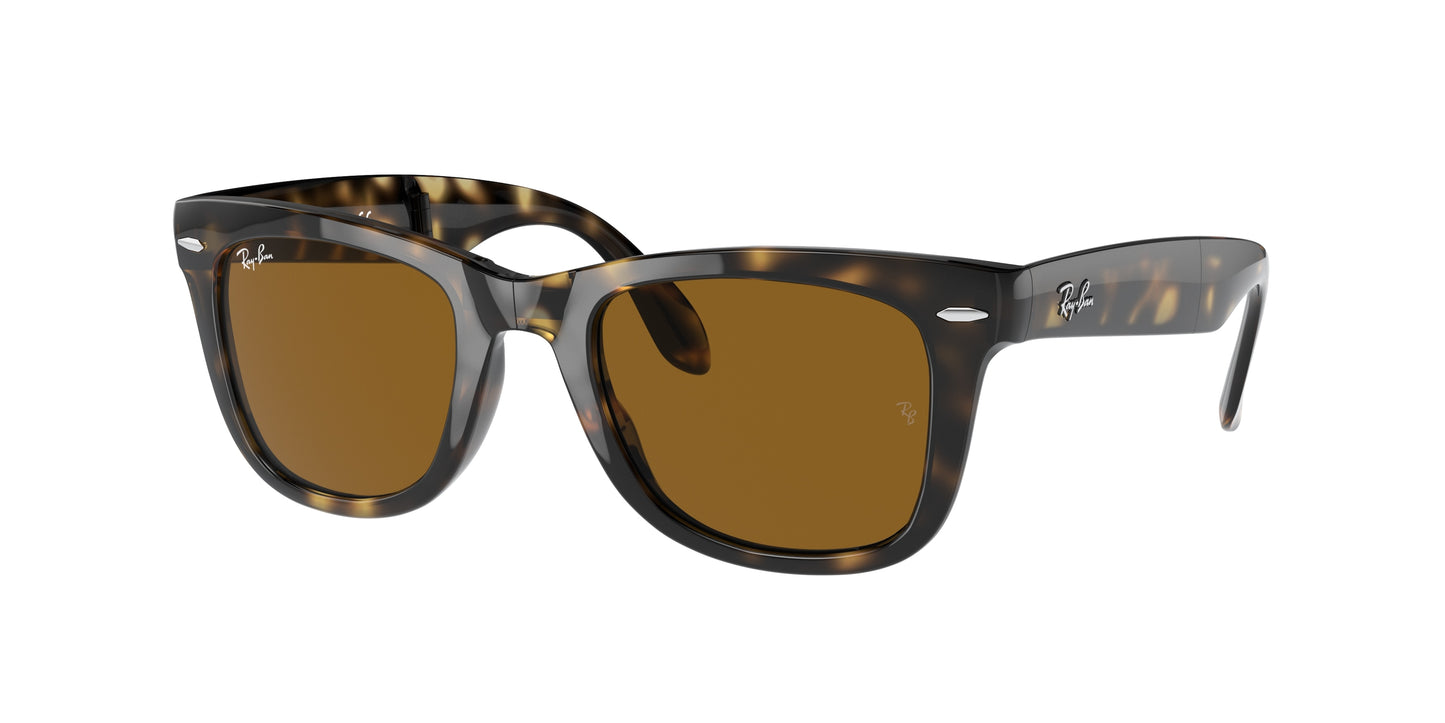 Ray-Ban FOLDING WAYFARER RB4105 Square Sunglasses 710-Light Havana 55-140-20 - Color Map Tortoise