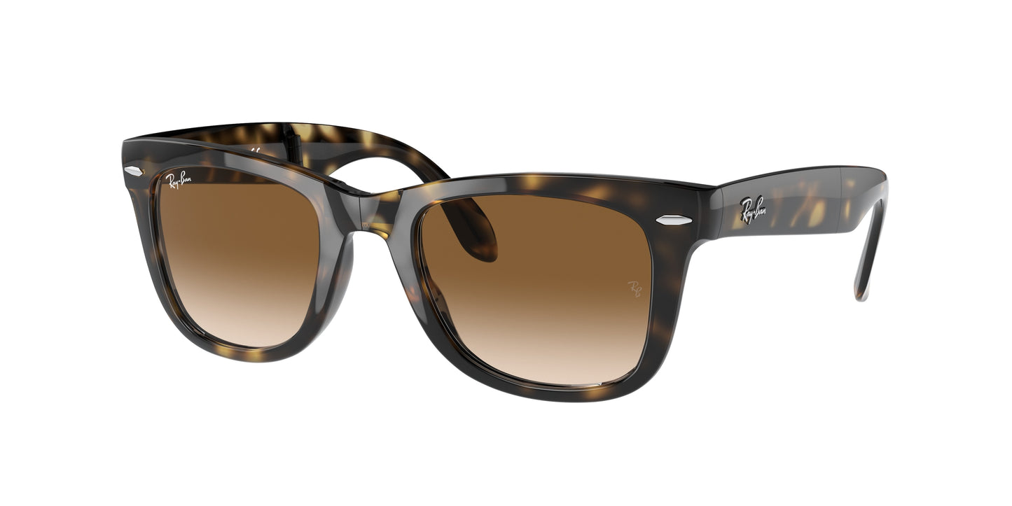 Ray-Ban FOLDING WAYFARER RB4105 Square Sunglasses 710/51-Light Havana 55-140-20 - Color Map Tortoise