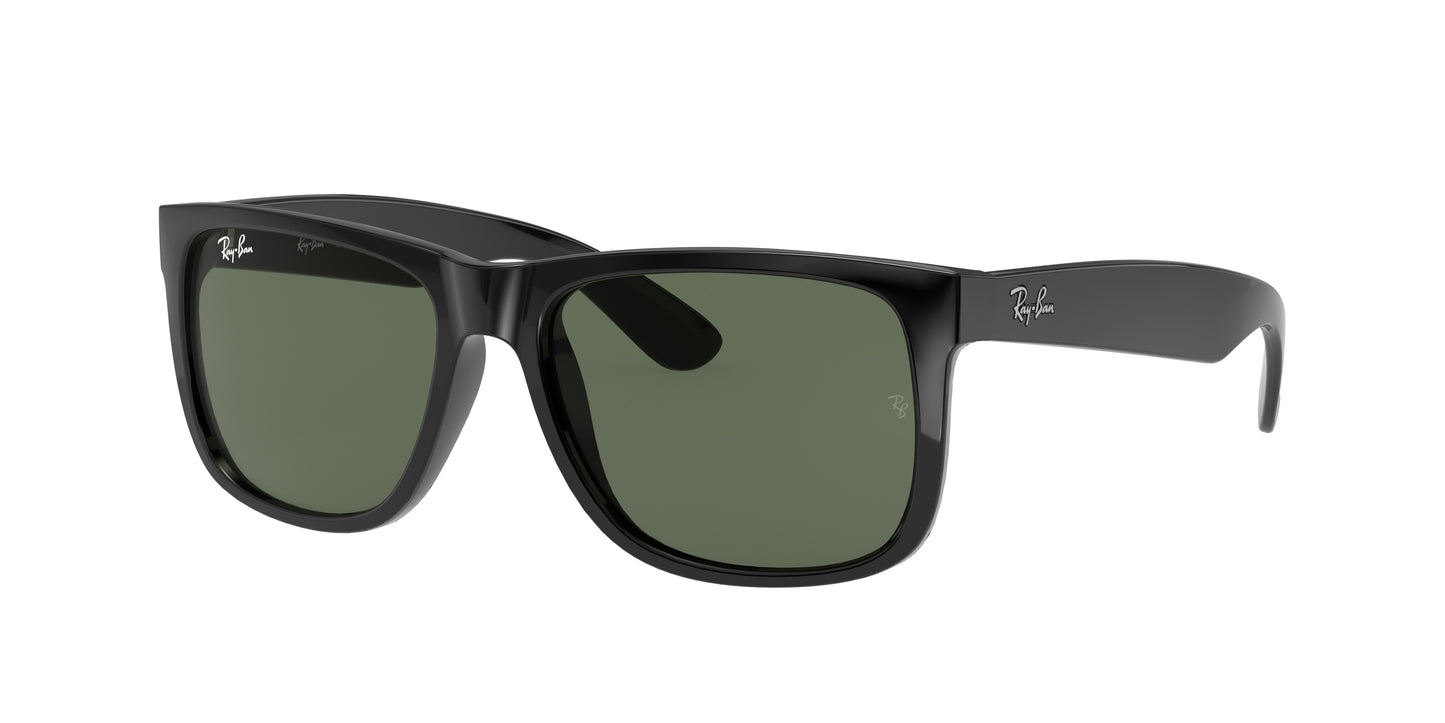 Ray-Ban JUSTIN RB4165 Square Sunglasses 601/71-Black 54-145-16 - Color Map Black