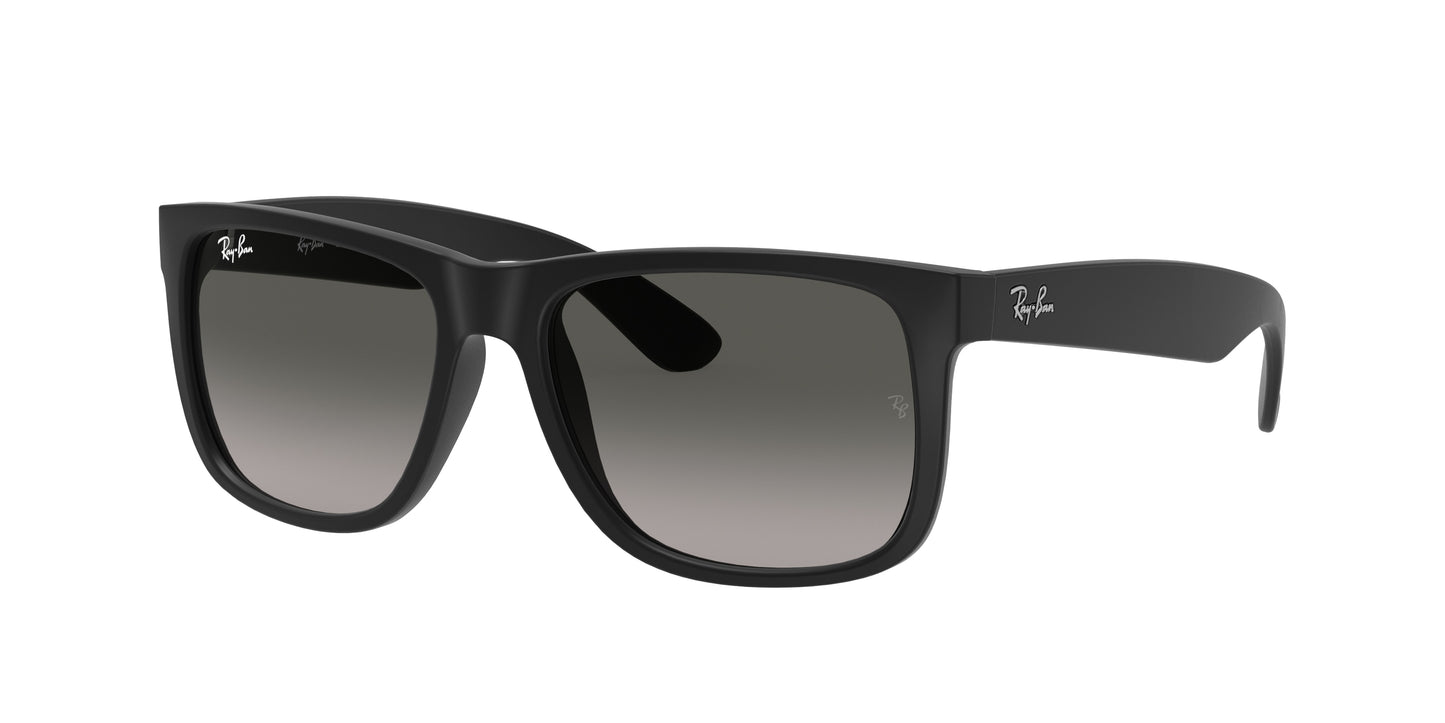 Ray-Ban JUSTIN RB4165 Square Sunglasses 601/8G-Black 54-145-16 - Color Map Black