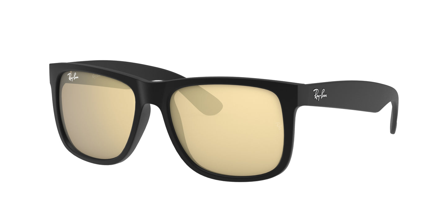 Ray-Ban JUSTIN RB4165 Square Sunglasses 622/5A-Black 54-145-16 - Color Map Black
