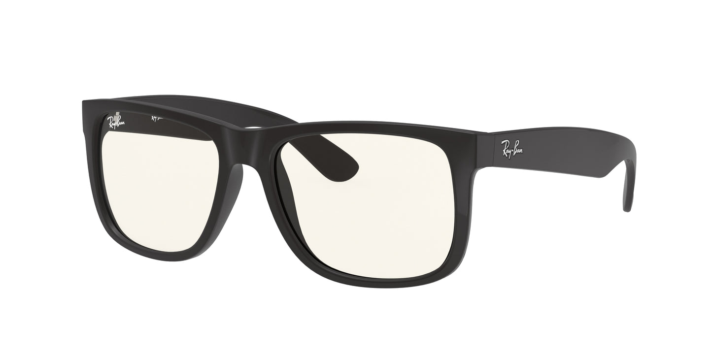 Ray-Ban JUSTIN RB4165 Square Sunglasses 622/5X-Black 54-145-16 - Color Map Black