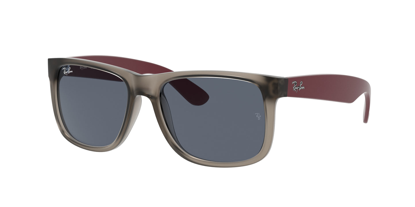 Ray-Ban JUSTIN RB4165 Square Sunglasses 650987-Transparent Grey 54-145-16 - Color Map Grey