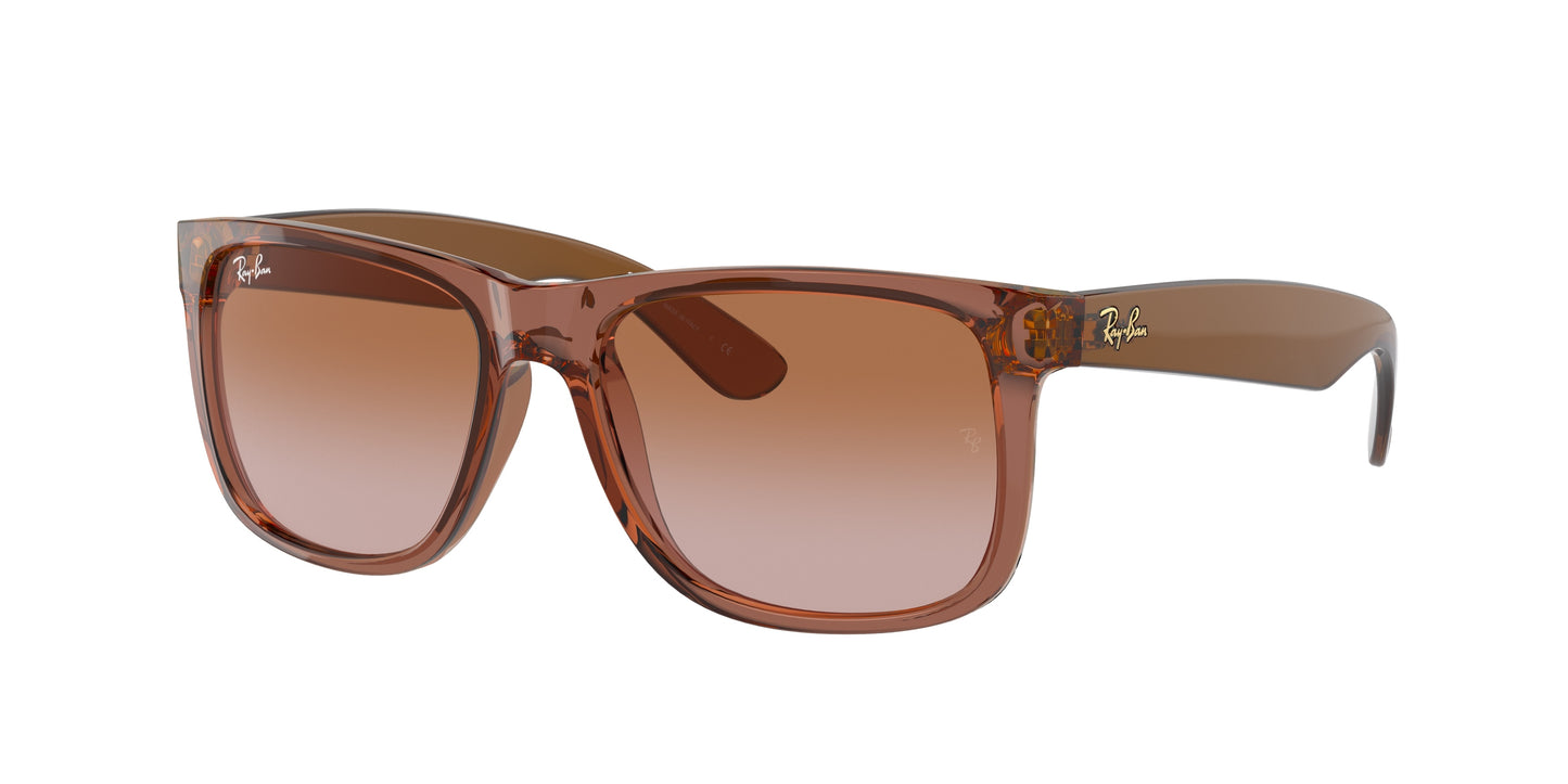 Ray-Ban JUSTIN RB4165 Square Sunglasses 659413-Transparent Light Brown 51-145-16 - Color Map Brown