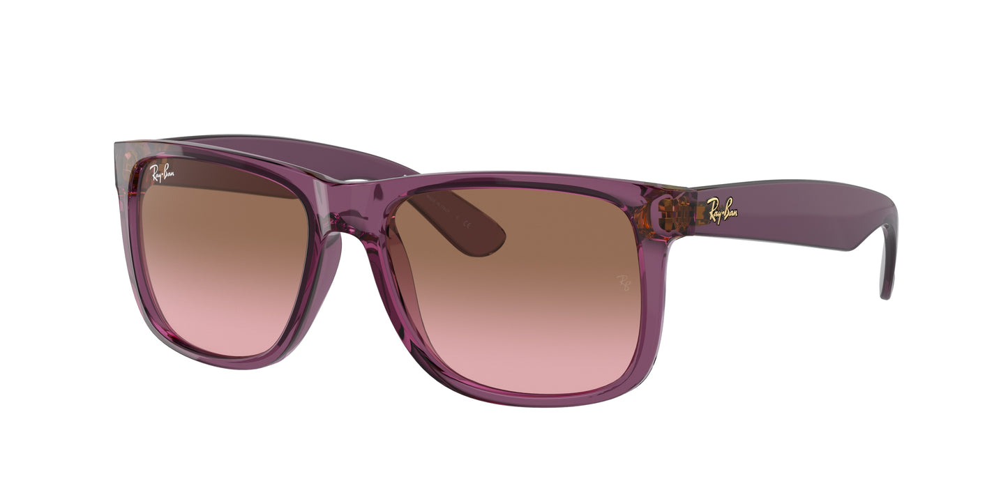 Ray-Ban JUSTIN RB4165 Square Sunglasses 659514-Transparent Violet 54-145-16 - Color Map Violet