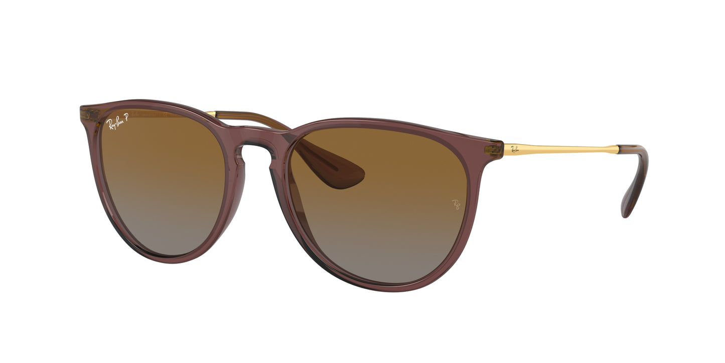 Ray-Ban ERIKA RB4171 Phantos Sunglasses 6593T5-Transparent Dark Brown 54-145-18 - Color Map Brown