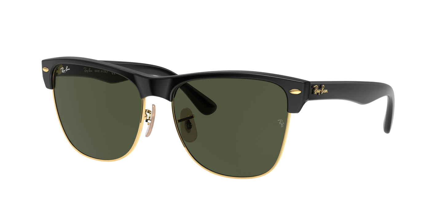 Ray-Ban CLUBMASTER OVERSIZED RB4175 Square Sunglasses 877-Black On Gold 57-145-16 - Color Map Black