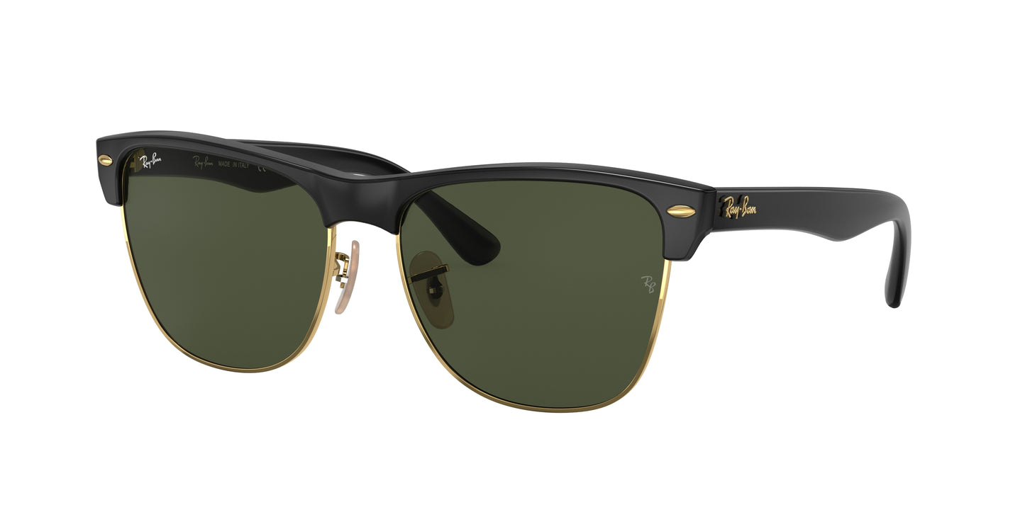 Ray-Ban CLUBMASTER OVERSIZED RB4175 Square Sunglasses 877-Black On Gold 57-145-16 - Color Map Black