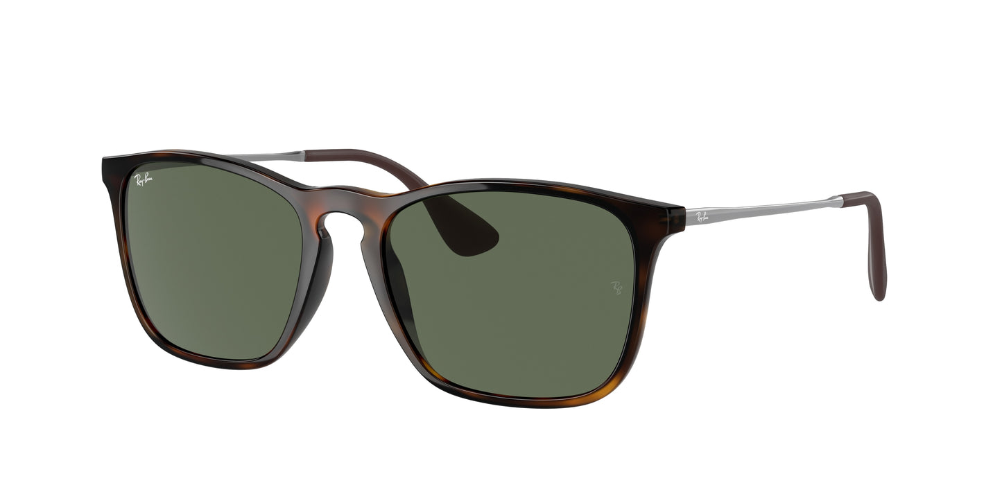 Ray-Ban CHRIS RB4187 Square Sunglasses 710/71-Light Havana 54-145-18 - Color Map Tortoise