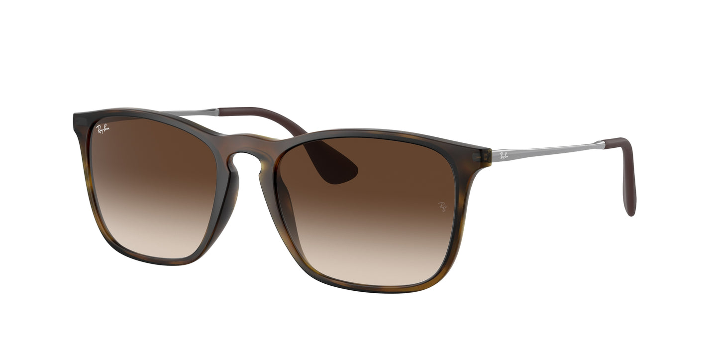 Ray-Ban CHRIS RB4187 Square Sunglasses 856/13-Havana 54-145-18 - Color Map Tortoise