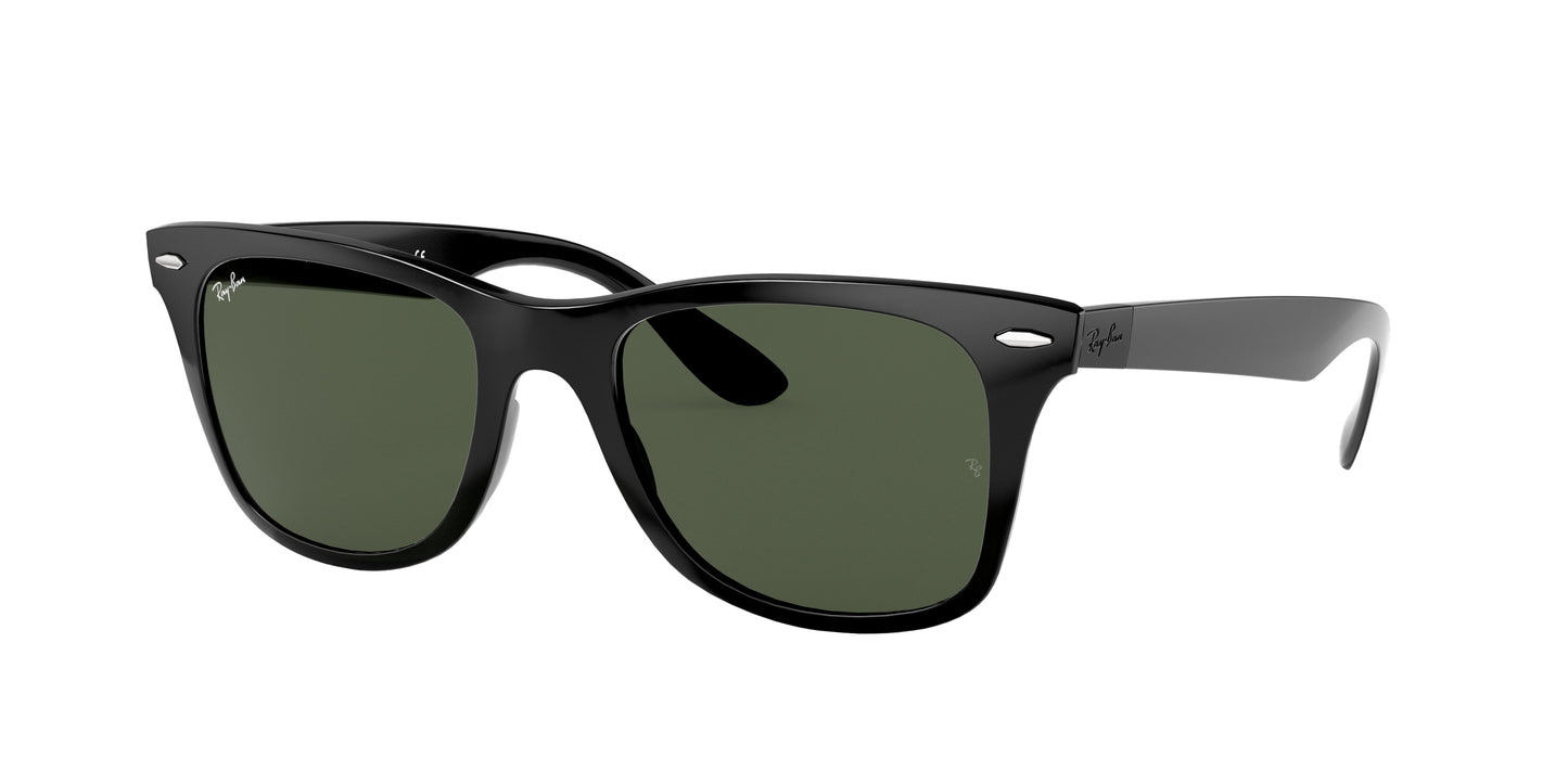Ray-Ban WAYFARER LITEFORCE RB4195 Square Sunglasses 601/71-Black 52-150-20 - Color Map Black