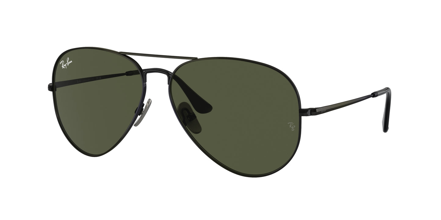 Ray-Ban AVIATOR TITANIUM RB8089 Pilot Sunglasses 926731-Black 62-140-14 - Color Map Black