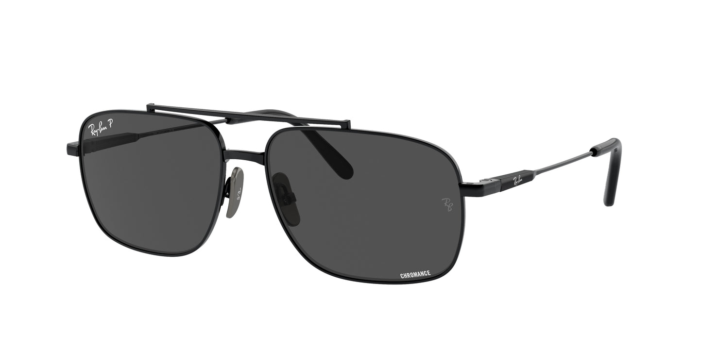 Ray-Ban MICHAEL TITANIUM RB8096 Pillow Sunglasses 9267K8-Black 59-145-15 - Color Map Black